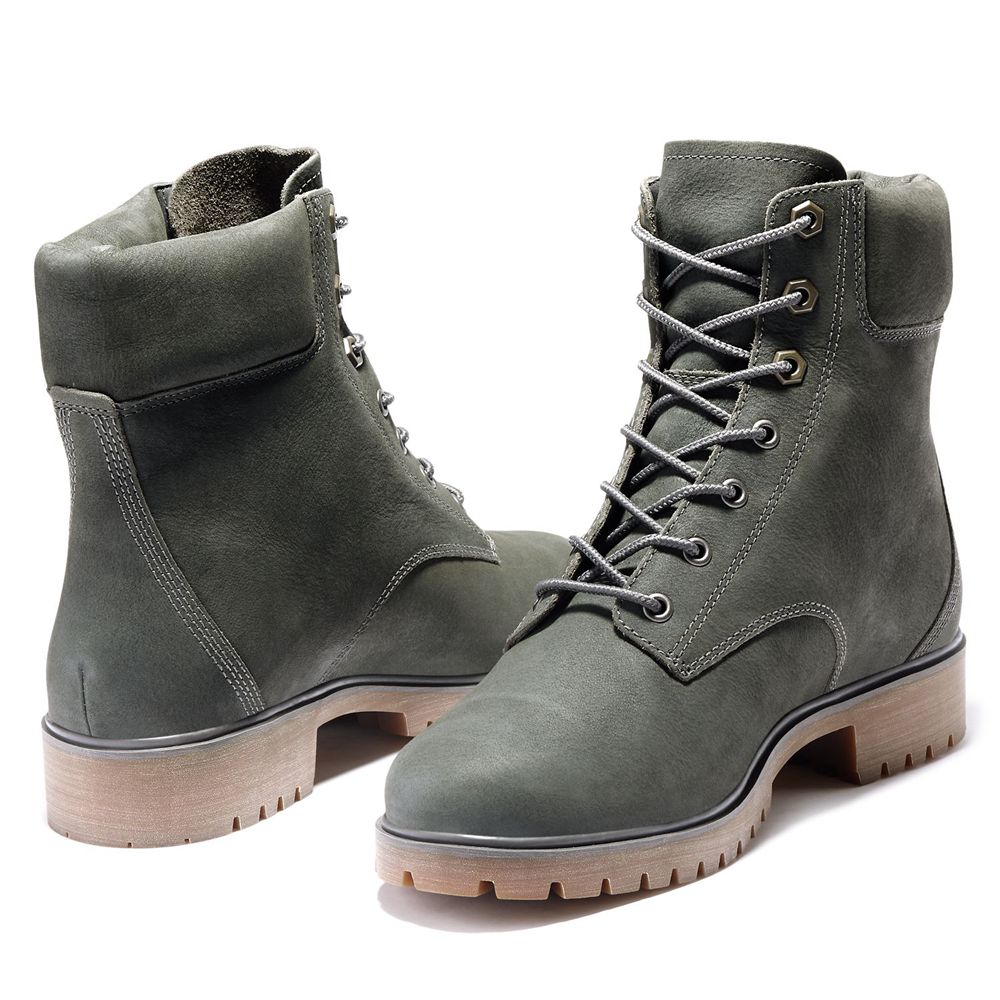 Botas 6-Inch Timberland Argentina Mujer - 6-Inch Jayne Waterproof Cuero - Gris Oscuro - PKLNXG-416